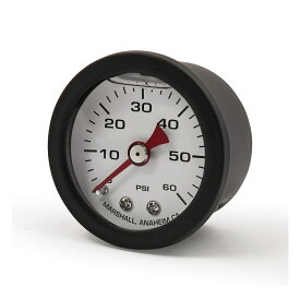 MARSHALL マーシャル 油圧ゲージ 0-60PSI【OIL PRESSURE GAUGE 0-60 PSI】 COLOR：BLACK WHITE DIAL RED POINTER