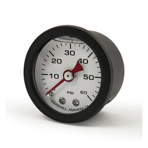 MARSHALL �}�[�V���� �����Q�[�W 0-60PSI�yOIL PRESSURE GAUGE 0-60 PSI�z �����v ��p�֘A �G���W�� COLOR�FBLACK WHITE DIAL RED POINTER