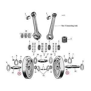 MCS エムシーエス ウッドラフキー 52-E81 K XL; 12-E81 B.T.; 32-73 45' FLATHEAD NU HARLEY-DAVIDSON ハーレーダビッドソン その他エンジンパーツオプション・補修部品 エンジンパーツ エンジン