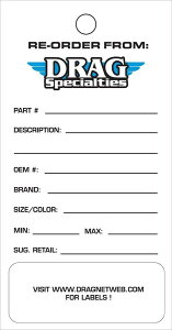 Drag Specialties �h���b�O�X�y�V�����e�B�[�Y DS���F�E�I�[�_�[�C�����@���g�[���[�^�O �yDS RE-ORD INVENTORY TAGS [9904-0425]�z ���̑��O�b�Y �o�C�N�֘A�O�b�Y