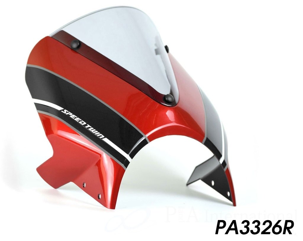 PA InternationalPAインターナショナル アッパーカウルフロントカウル ヘッドライトフェアリング International Speed カラー：コロシレッド 最安価格 PAインターナショナル ストーム お気にいる Twin