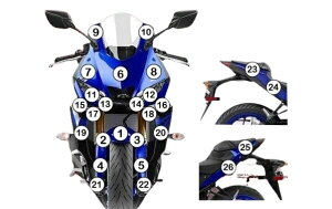 EAZI-GUARD C[W[K[h ԎʃXg[`bvveNVtB YZF-R25 YZF-R3 YAMAHA }n veNVtBEیtB O J[F}bgT[tFXiȂj