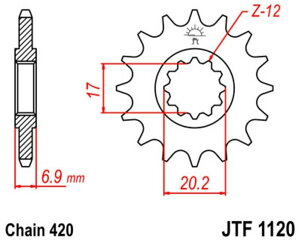 JT SPROCKETS JT�X�v���P�b�g Steel Standard Front Sprocket 1120 - 420 YAMAHA ���}�n APRILIA �A�v�����A MALAGUTI �}���O�[�e�B BETA �x�[�^ CPI PEUGEOT �v�W���[ MBK FANTIC �t�@���e�B�b�N RIEJU ���G�t SHERCO �V�F���R �h