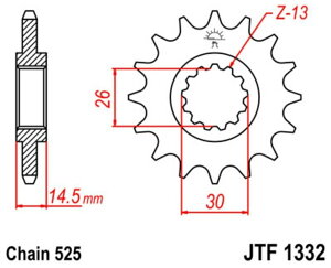 JT SPROCKETS JT�X�v���P�b�g �X�`�[�����t�����g�X�v���P�b�g �X�^���_�[�h 1332-525 RVF750 R HONDA �z���_ �h���C�u�X�v���P�b�g�E�t�����g�X�v���P�b�g �쓮�n