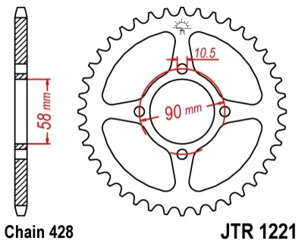 JT SPROCKETS JT�X�v���P�b�g �X�`�[�������A�X�v���P�b�g �X�^���_�[�h 1221 - 428 CBR125 R-B�AC�AD�AE�AF�AG�AH GTR150 HONDA �z���_ �h���u���X�v���P�b�g�E���A�X�v���P�b�g �쓮�n