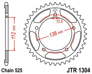 JT SPROCKETS JT�X�v���P�b�g �X�`�[�������A�X�v���P�b�g �X�^���_�[�h 1304 - 525 CBF500 ABS VT750 C�ACD Shadow CD2 Deluxe C2 C DC Black Widow HONDA �z���_ �h���u���X�v���P�b�g�E���A�X�v���P�b�g �쓮�n