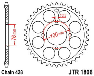 JT SPROCKETS JT�X�v���P�b�g �X�`�[�������A�X�v���P�b�g �X�^���_�[�h 1806 - 428 RG125 FU-N�AP�AR Wolf FU-N Race Replica FU-P�AR�AS�AT SUZUKI �X�Y�L �h���u���X�v���P�b�g�E���A�X�v���P�b�g �쓮�n