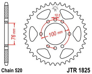 JT SPROCKETS JTXvPbg Steel Standard Rear Sprocket 1825 - 520 GF250 D DR500 S-XAZ SUZUKI XYL huXvPbgEAXvPbg 쓮n