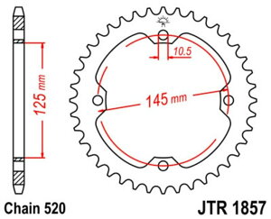 JT SPROCKETS JT�X�v���P�b�g Steel Standard Rear Sprocket 1857 - 520 YFM350 X- T�AU Warrior YAMAHA ���}�n �h���u���X�v���P�b�g�E���A�X�v���P�b�g �쓮�n