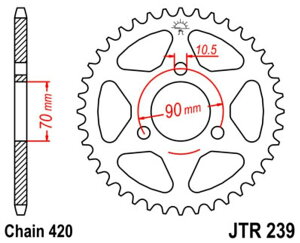 JT SPROCKETS JT�X�v���P�b�g Steel Standard Rear Sprocket 239 - 420 MB50 SA Germany�d�l MBX50 SD�ASF SDH 50 kmh MT50 S MB80 S-A MTX80 France�d�l RSD HONDA �z���_ �h���u���X�v���P�b�g�E���A�X�v���P�b�g �쓮�n