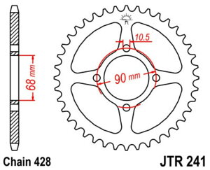 JT SPROCKETS JT�X�v���P�b�g �X�`�[�������A�X�v���P�b�g �X�^���_�[�h 241 - 428 MTX125 RWD�ARWF�ARWH�ARWL HONDA �z���_ �h���u���X�v���P�b�g�E���A�X�v���P�b�g �쓮�n