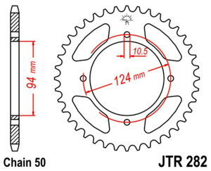 JT SPROCKETS JT�X�v���P�b�g �X�`�[�������A�X�v���P�b�g �X�^���_�[�h 282 - 530 CB500 F Four K1�AK2�AK3 HONDA �z���_ �h���u���X�v���P�b�g�E���A�X�v���P�b�g �쓮�n