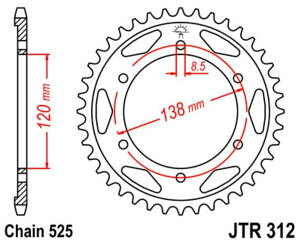 JT SPROCKETS JT�X�v���P�b�g �X�`�[�������A�X�v���P�b�g �X�^���_�[�h 312-525 VFR400 R3-L�AM RVF750 R VFR750 RJ�ARK�ARL�ARM HONDA �z���_ �h���u���X�v���P�b�g�E���A�X�v���P�b�g �쓮�n