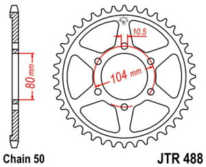 JT SPROCKETS JTXvPbg Steel Standard Rear Sprocket 488 - 530 KZ650 SR D2 USAdl E1LTD ZXR750 R M1-M3ZX ZX-9RZX900 C1-C2AE1-E2 Ninja KAWASAKI JTL huXvPbgEAXvPbg 쓮n