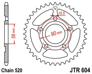 JT SPROCKETS JT�X�v���P�b�g �X�`�[�������A�X�v���P�b�g �X�^���_�[�h 604 - 520 NSR125R-R NSR125 R80 Kmh Version Germany�d�l HONDA �z���_ �h���u���X�v���P�b�g�E���A�X�v���P�b�g �쓮�n