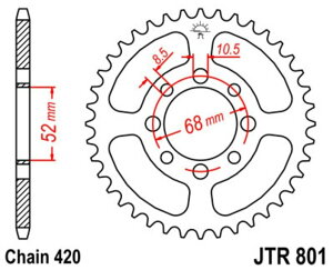 JT SPROCKETS JT�X�v���P�b�g �X�`�[�������A�X�v���P�b�g �X�^���_�[�h 801 - 420 KLX110 A2�AA3�AA4�AA6F�AA7F�AA8F�AA9F DR-Z110 K3�AK4 K5 KAWASAKI �J���T�L SUZUKI �X�Y�L �h���u���X�v���P�b�g�E���A�X�v���P