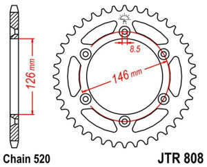 JT SPROCKETS JT�X�v���P�b�g Steel Standard Rear Sprocket 808 - 520 DR350 SE-T SE-T�AV�AW�AX USA�d�l DR-Z400 SM K5�AK6�AK7�AK8�AK9�AL0-L9 M0-M4 SUZUKI �X�Y�L �h���u���X�v���P�b�g�E���A�X�v���P�b�g �쓮�n