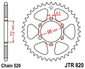 JT SPROCKETS JT�X�v���P�b�g Steel Standard Rear Sprocket 820 - 520 DR250 S-Z�AE�AF�AG�AH Australia�d�l S Japan�d�l SP250 Z�AD�AF USA�d�l DR370 C�AN SP370 SP400 SUZUKI �X�Y�L �h���u���X�v���P�b�g�E���A�X�v���P�b�g 