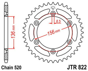 JT SPROCKETS JT�X�v���P�b�g �X�`�[�������A�X�v���P�b�g �X�^���_�[�h 822-520 HONDA �z���_ SUZUKI �X�Y�L CAGIVA �J�W�o HUSQVARNA �n�X�N�o�[�i BETA �x�[�^ VOR GASGAS �K�X�K�X HYOSUNG �q���[�X�� RIEJU ���G