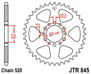 JT SPROCKETS JTXvPbg X`[AXvPbg X^_[h 845-520 YZ100 CAD SR250 Spaindl YAMAHA }n huXvPbgEAXvPbg 쓮n