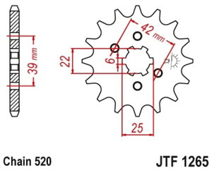 JT SPROCKETS JT�X�v���P�b�g �X�`�[�����t�����g�X�v���P�b�g �X�^���_�[�h 1265-520 XL 250 K S HONDA �z���_ �h���C�u�X�v���P�b�g�E�t�����g�X�v���P�b�g �쓮�n