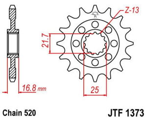 JT SPROCKETS JT�X�v���P�b�g �X�`�[�� �X�^���_�[�h �t�����g�X�v���P�b�g 1373 - 520 HONDA �z���_ �h���C�u�X�v���P�b�g�E�t�����g�X�v���P�b�g �쓮�n