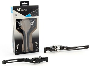 V PARTS �u�C�p�[�c �܂肽���݃��o�[ 177mm �u���b�N/�A���~���{���g�A�_�v�^�[�t�� (�Z�b�g) BMW HP2 ENDURO MEGAMOTO ABS K 1200 R SPORT S 1300 MOTORSPORT 1600 GTL GS ADVENTURE RT ST �u���[�L�E�N���b�`���o�[�Z�b