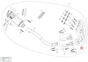 AKRAPOVIC アクラポビッチ 【リペアパーツ】H-K6R6 header set SS NINJAZX-6R 636 ZX-6R KAWASAKI カワサキ エキゾーストパイプ マフラー