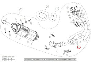 AKRAPOVIC アクラポビッチ 【リペアパーツ】H-K6R7 header SS ER-6F ER-6N NINJA650 KAWASAKI カワサキ エキゾーストパイプ マフラー