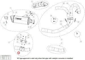 AKRAPOVIC AN|rb` yyAp[czL-D12SO1H/1 link pipe with cat MONSTER1200 MONSTER1200S MONSTER821 DUCATI hDJeB GL][XgpCv }t[