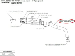AKRAPOVIC AN|rb` yyAp[czL-H6SO12 stainless steel link pipe CBR600RR HONDA z_ GL][XgpCv }t[