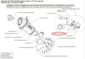 AKRAPOVIC AN|rb` yyAp[czL-K10SO5 optional link-pipe ZX-10R KAWASAKI JTL GL][XgpCv }t[