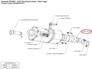 AKRAPOVIC アクラポビッチ 【リペアパーツ】L-K6SO6 link pipe ER-6F ER-6N NINJA650 KAWASAKI カワサキ エキゾーストパイプ マフラー