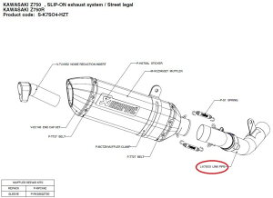 AKRAPOVIC AN|rb` yyAp[czL-K7SO3 link pipe Z750 KAWASAKI JTL GL][XgpCv }t[