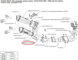AKRAPOVIC AN|rb` yyAp[czL-S10R8TR link pipe right GSX-R1000 SUZUKI XYL GL][XgpCv }t[