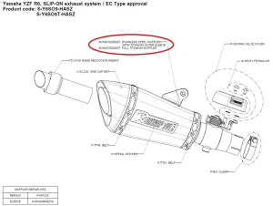 AKRAPOVIC AN|rb` yyAp[czM-HAS1Z00202T stainless steel muffler with titanium outer sleeve YZF-R6 YAMAHA }n CEėpTCT[ }t[