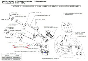 AKRAPOVIC AN|rb` yyAp[czM-HBAV00111T muffler right VMAX YAMAHA }n CEėpTCT[ }t[