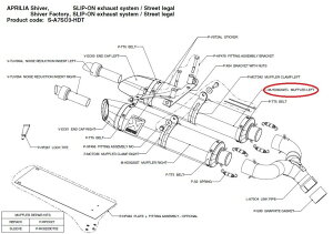 AKRAPOVIC AN|rb` yyAp[czM-HD00202TL muffler left SHIVER750GT APRILIA AvA CEėpTCT[ }t[
