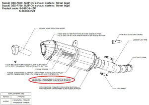AKRAPOVIC AN|rb` yyAp[czM-HZ02405C carbon fiber outer sleeve muffler GSX-R600 GSX-R750 SUZUKI XYL CEėpTCT[ }t[