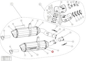 AKRAPOVIC �A�N���|�r�b�` �y���y�A�p�[�c�zM-HZ04202C/2 muffler r ca NINJA1000 Z1000SX KAWASAKI �J���T�L ��C�E�ėp�T�C�����T�[ �}�t���[