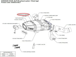 AKRAPOVIC アクラポビッチ 【リペアパーツ】M-K6SO5H-ACT muffler ZX-6R KAWASAKI カワサキ 補修・汎用サイレンサー マフラー