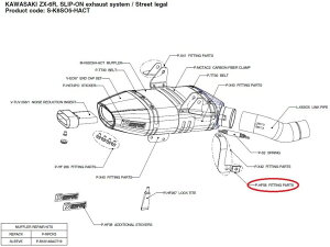AKRAPOVIC アクラポビッチ 【リペアパーツ】P-HF58 fitting parts ZX-6R KAWASAKI カワサキ その他マフラーオプション・補修部品 マフラー