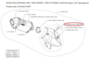 AKRAPOVIC AN|rb` yyAp[czP-HSD12R1/A1 heat shield set MULTISTRADA1200 MULTISTRADA1200S DUCATI hDJeB }t[K[hEq[gK[h }t[