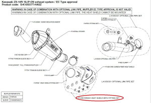 AKRAPOVIC AN|rb` yyAp[czP-HSK10R3/A1 heat shield with fitting set ZX-10R KAWASAKI JTL }t[K[hEq[gK[h }t[