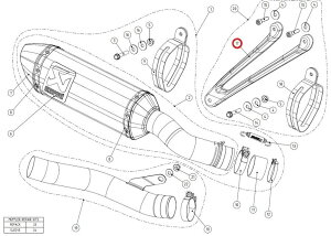 AKRAPOVIC アクラポビッチ 【リペアパーツ】P-MBK10R5/A1 mb ca ka zx-10r wsbk 014 +nal. matt ZX-10R ZX-10RR KAWASAKI カワサキ マフラーステー マフラー