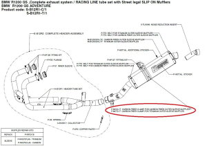 AKRAPOVIC AN|rb` yyAp[czP-MCCL17 carbon fiber clamp for outer sleeve muffler R1200GS ADVENTURE BMW TCT[oh }t[