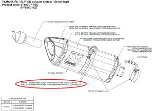 AKRAPOVIC AN|rb` yyAp[czP-MCCZ11 carbon fiber clamp for outer sleeve muffler YZF-R125 YZF-R6 YAMAHA }n TCT[oh }t[