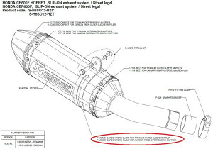 AKRAPOVIC �A�N���|�r�b�` �y���y�A�p�[�c�zP-MCCZ9 carbon fibre clamp for outer sleeve muffler CB600FHORNET CBR600F HONDA �z���_ �T�C�����T�[�o���h �}�t���[