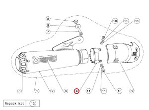 AKRAPOVIC アクラポビッチ 【リペアパーツ】P-R104 clamp SS S1000R S1000RR BMW マフラークランプ・Tボルトクランプ マフラー