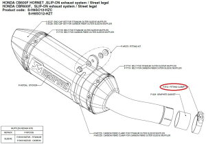 AKRAPOVIC AN|rb` yyAp[czP-R12 fitting clamp CB600FHORNET CBR600F CBR600RR HONDA z_ }t[NvET{gNv }t[